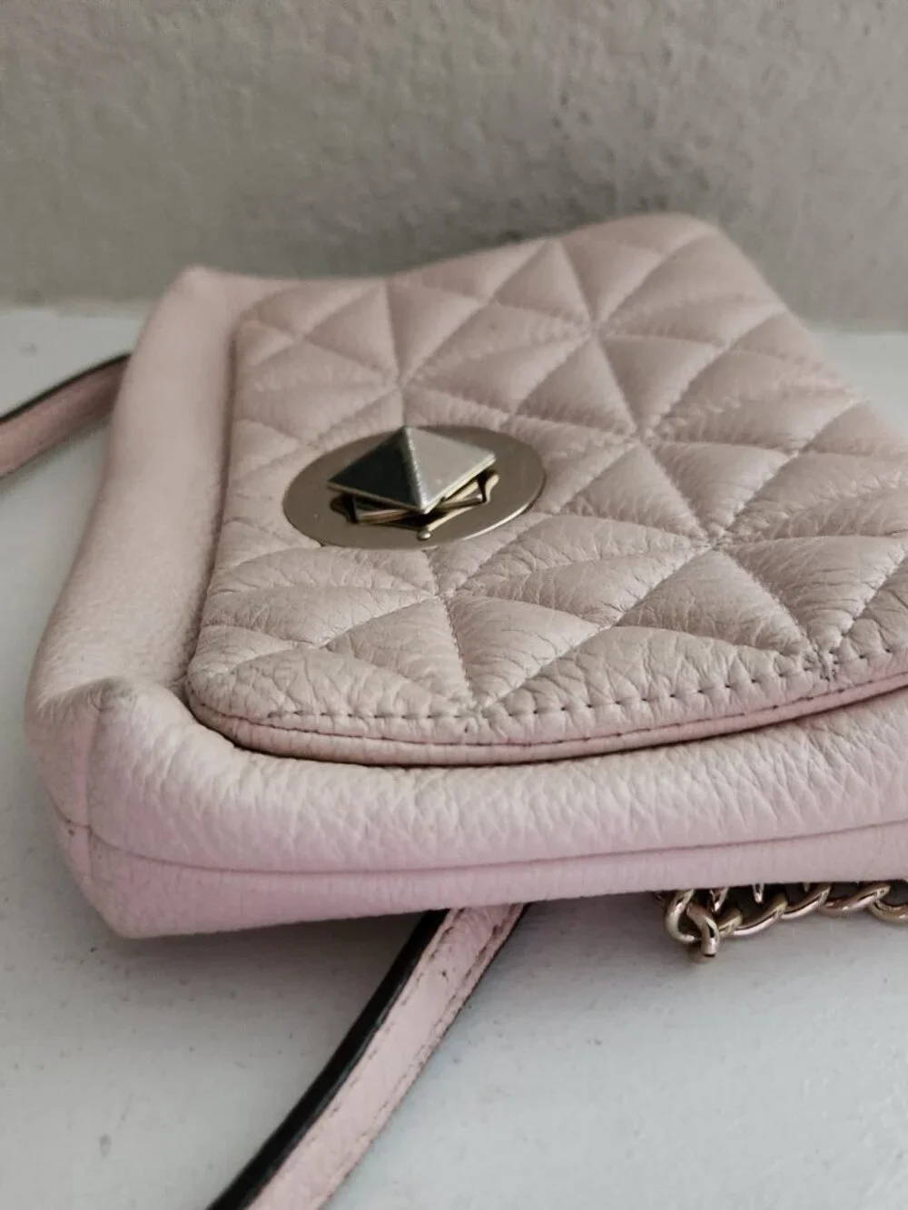 Kate Spade Pink Quilted Leather Crossbody Bag Purse